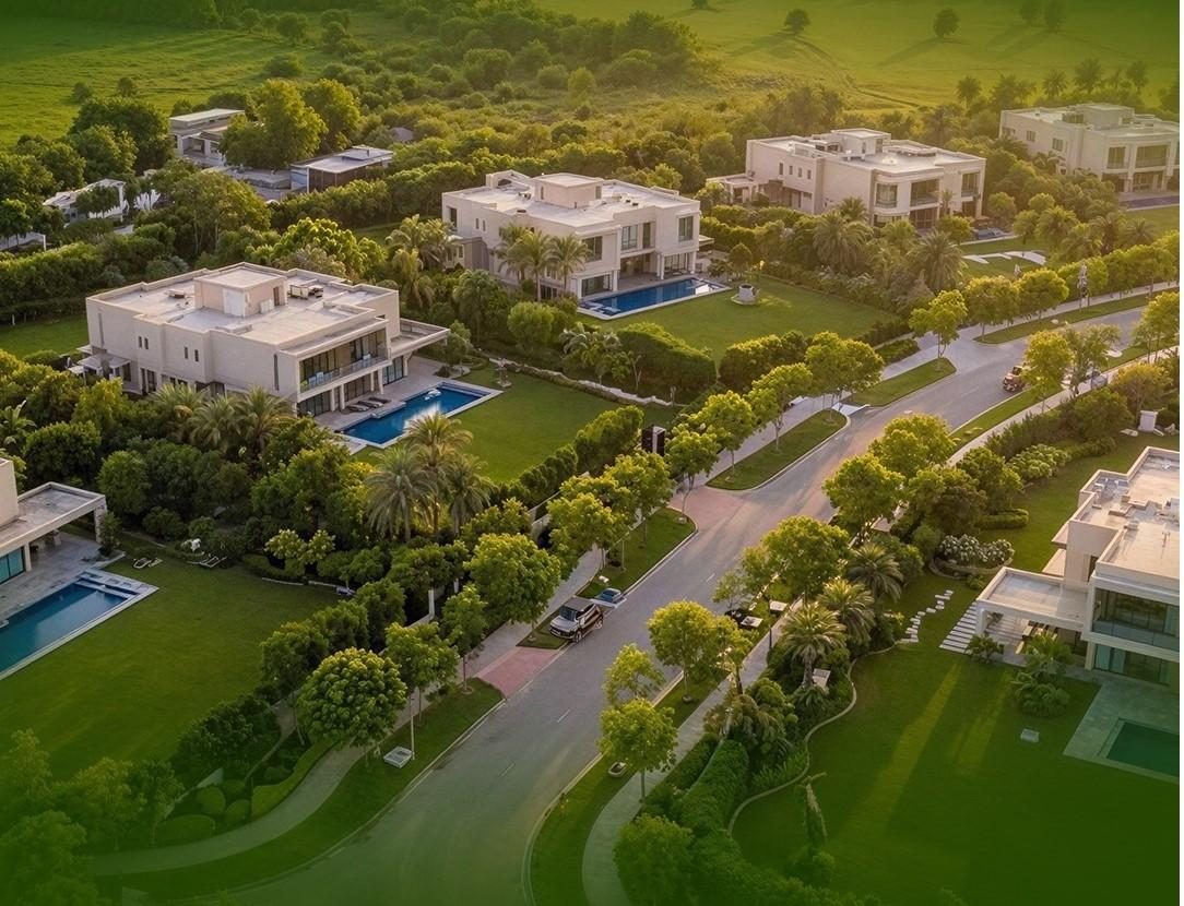 Aerial view of a premium residential estate